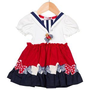 MONNALISA Girls' Short Sleeve A-Line Dress w/ Tags 3M